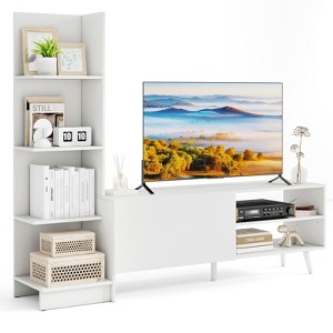 Tangkula TV Stand for TVs up to 50'' Modern TV Cabinet Media Entertainment Center w/ Bookshelf & 3-Position Adjustable Shelf - 1 of 4