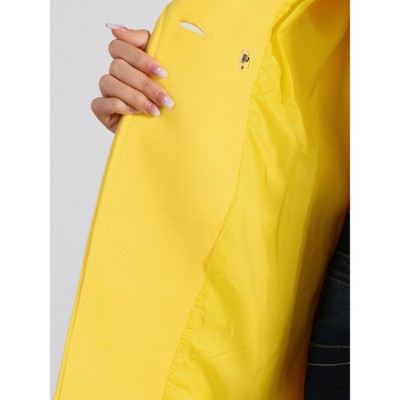INSPIRE CHIC Women's Notched Lapel Double Breasted Raglan Sleeve Winter Coat Small Yellow — фото 5