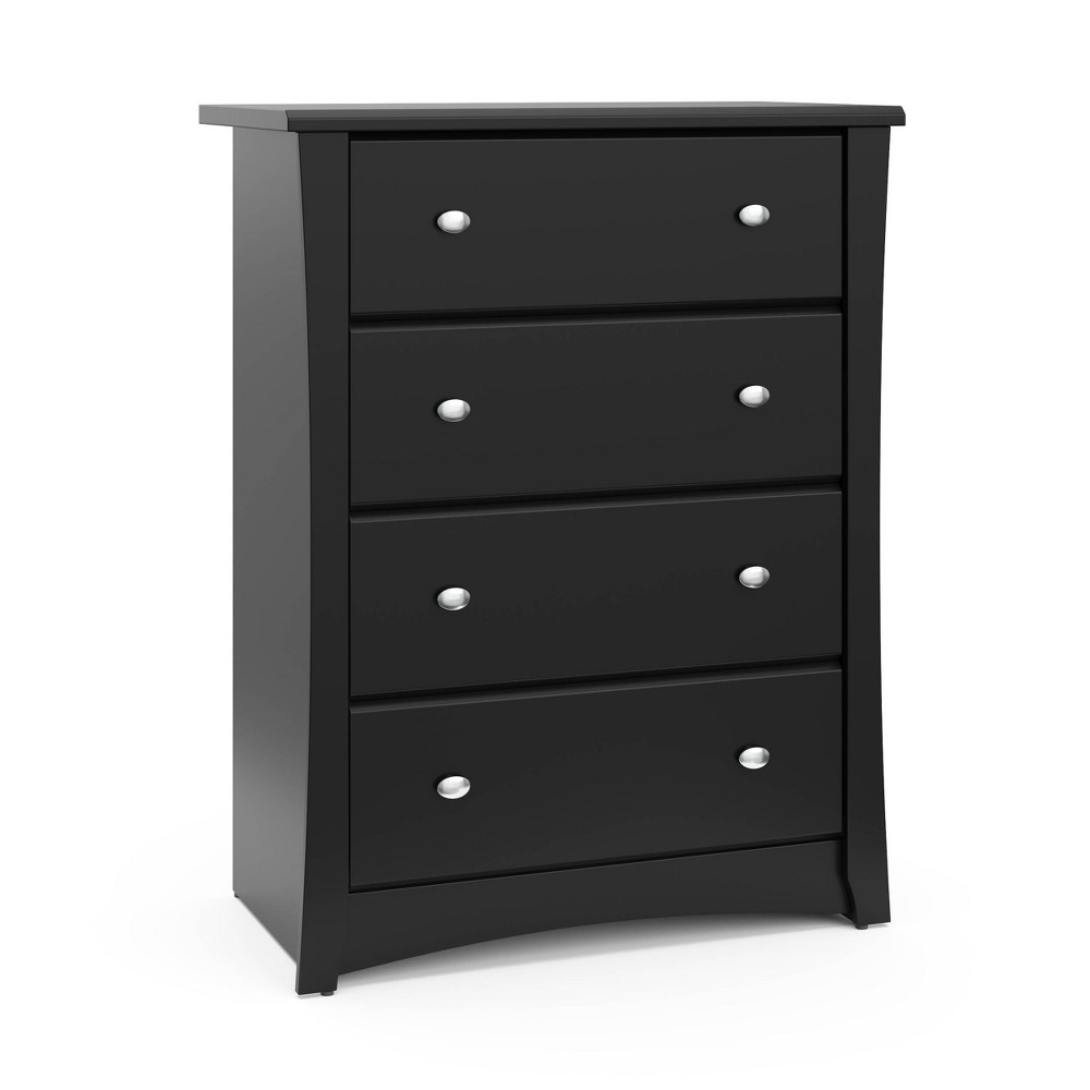 Photos - Dresser / Chests of Drawers Storkcraft Crescent 4 Drawer Dresser with Interlocking Drawers - Black