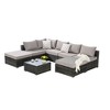 8-Pieces Outdoor Patio Sectional Sofa Set with Washable Cushions & Glass Coffee Table - 2 of 4