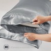 Lyngins Satin Luxury Bed Sheets Set, Wrinkle-Free Split King Bedding Set, 1 Flat Sheet, 2 Fitted Sheets (Fits 16" Mattresses), 4 Pillowcases - 4 of 4