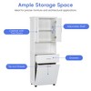 25"W Tall Bathroom Storage Cabinet Kitchen Pantry with Tilt-Out Laundry Hampers, Upper Storage Cabinet and Drawer, White/Black/Gray-ModernLuxe - 3 of 4