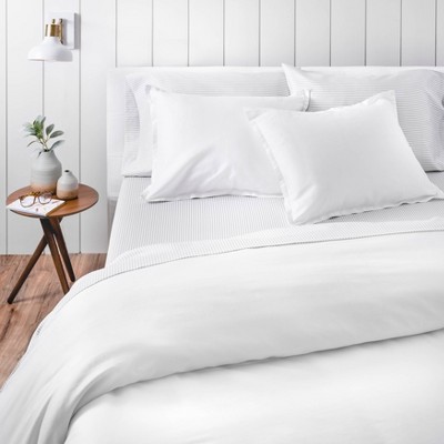 Full/Queen 3pc Emerson Duvet Set White - Martha Stewart