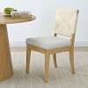 Woven Back Dining Chair Set of 4,Upholstered Armless Dining Chairs with Natural Wood Legs for Dining Room,Kitchen,Indoor Furniture-Tanpinhause - 3 of 4