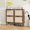 HDZNVF 4 Door Shoe Rack, Freestanding Modern Shoe Storage Cabinet, for Entryway, Brown - 2 of 4