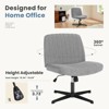 RISOKEYS Armless Wide Desk Chair With Criss Cross Legs,No Wheels, Swivel Vanity Height Adjustable Fabric Modern Computer Task Seating For Home - 4 of 4