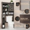 Over The Toilet Storage Cabinet with Sliding Door & Paper Holder Stand, Space-Saving Rack - 3 of 4