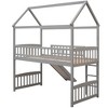 PAGED Metal Housebed Bunk Bed Loft Bed, Twin over Twin Bed Frame with Slide, Ladder and Guardrail for Kids, Teens - 4 of 4