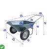 Garden Two Wheeled Trolley w/ 2 Large 15" Inflatable Wheels for Outdoor Lawn Yard Farm Ranch - 2 of 4