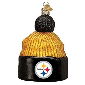 Old World Christmas Blown Glass Ornament for Christmas Tree, Pittsburgh Steelers Beanie - 1 of 3