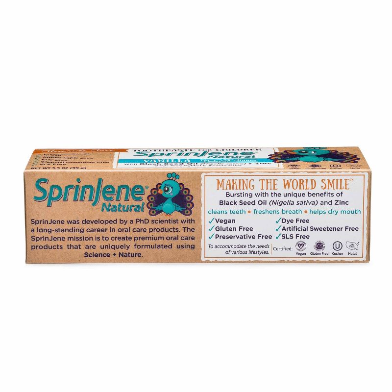SprinJene Natural Kids Fluoride Free Toothpaste - Vanilla - 3.5oz, 4 of 7