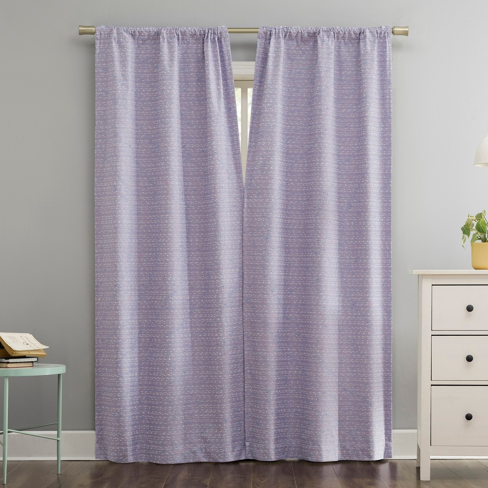 Photos - Curtains & Drapes 40"x84" Sun Zero Sylo Slub Magnetic Closure 100 Blackout Rod Pocket Curtain Panel Lavender