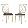 24/7 Shop At Home Moonglint Farmhouse Chairs: Padded, Antique White/Dark Walnut - Set of 2 - 2 of 4