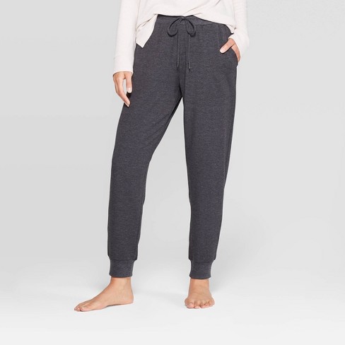 Women's Beautifully Soft Fleece Lounge Jogger Pants - Stars Above™ Charcoal  Black XL
