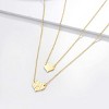Layered Heart Necklace, Handmade 18K Gold Plated Dainty Choker With Arrow Bar Pendant for Women - 3 of 4
