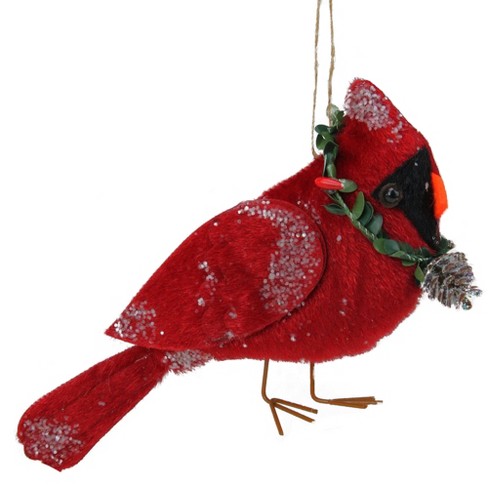 Northlight 7 5 Red Glittered Cardinal Bird Hanging Christmas Ornament Target