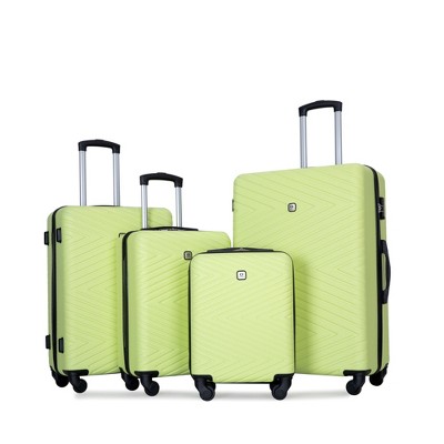 Vynxaria 4-Piece ABS Lightweight Suitcase Set (16/20/24/28'') with Rotating Wheels, 24/28'' with TSA Lock