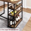 GustoWave Dining Table and Chairs, 2 Upholstered Chairs, with 3 Storage Shelves - 2 of 4
