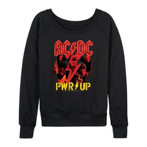 Women's - AC/DC - Pwr Up Lightweight French Terry Wide Neck Long Sleeve Graphic Shirt - 1 of 4