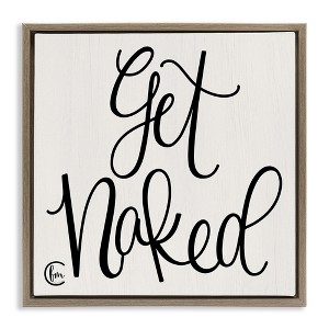 Stupell Industries Get Naked Curly Script, 25" x 25" - 1 of 4