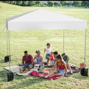 Heavy Duty Pop Up Canopy Portable Outdoor Canopy with Wheeled Bag,4 Sand Bags,Ropes & Stakes,Weatherproof & Waterproof Commercial Event Tent white - 1 of 4