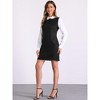 Allegra K Women's Contrast Peter Pan Collar Long Sleeve Above Knee Shift Plaid Dress - 2 of 4