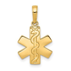 Black Bow Jewelry 14k Yellow Gold Medical Symbol Pendant - 1 of 4