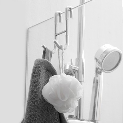 Polished Chrome Stainless Steel Double J-Hook Towel Holder