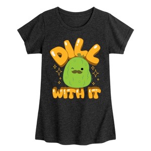 Girls' - Squishmallows - Dill With It Charles Pickle Fitted Short Sleeve Graphic T-Shirt - 1 of 4