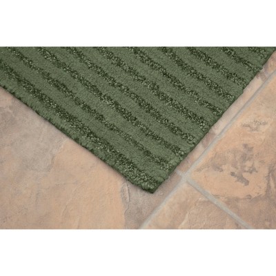 Deep Fern Plush Nylon 3-Piece Washable Bath Rug Set
