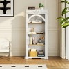 Lycvki 65 in Antique White 4 Tiers Tall Bookshelf Floor Standing - 4 of 4