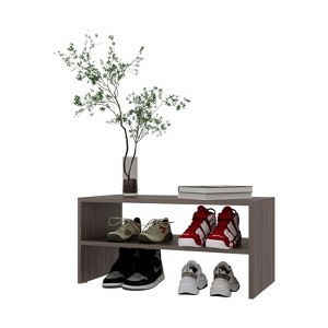 AZL1 Life Concept Shoe Rack with 2 Shelves Refined Finish Durable Melamine Particle Board for Entryway Bedroom Living Room, Brown, 32.68"*18.5"*3.54" - 1 of 4