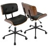 PAGED Swivel Office Chair Mid-Century Modern Desk Chair Adjustable Task Chair with Stylish Wood Back for Office, Bedroom - 3 of 4
