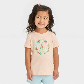 Toddler Girls' Peace Sign Short Sleeve T-Shirt - Cat & Jack™ Peach