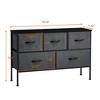 Garvee TV Stand with 5 Drawers, Modern Dresser Organizer Unit, Wood Top Sturdy Metal Frame Fabric Dresser Closets For Hallway Entryway Nursery - 2 of 4