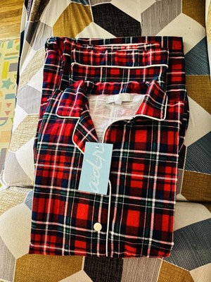 Adr Women's Classic Cotton Flannel Pajamas Set With Pockets Christmas Plaid  X Large : Target