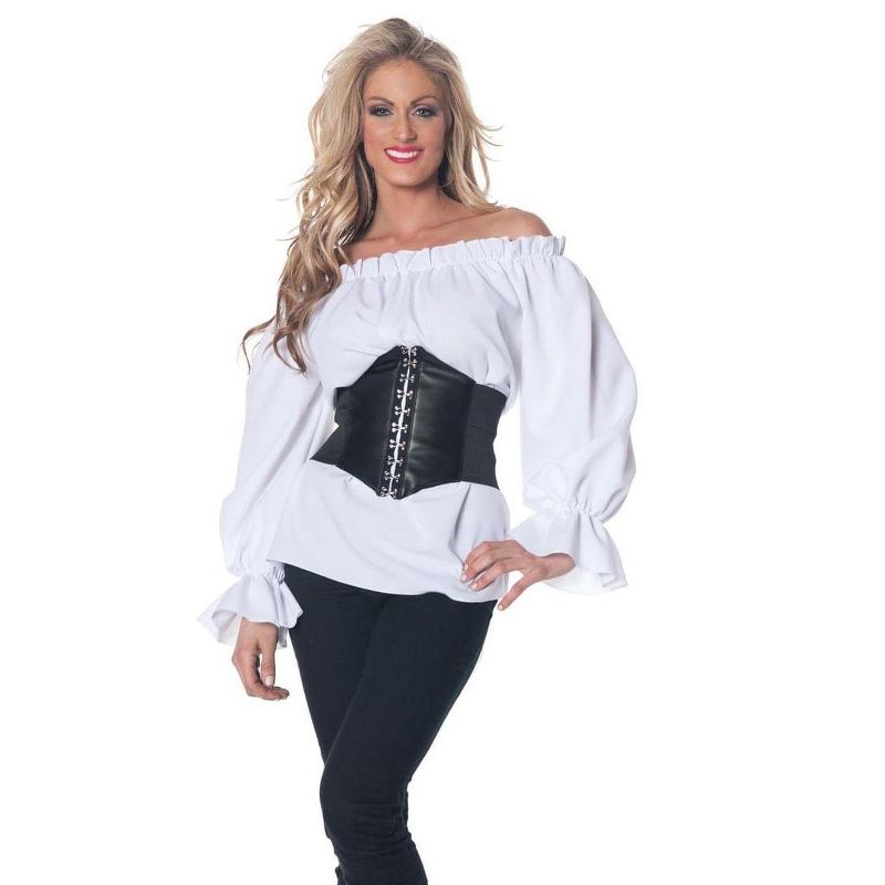 Underwraps Costumes Renaissance Long Sleeve White Adult Women's Blouse, 1 of 2