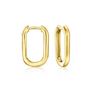 Ross-Simons Italian 18kt Gold Over Sterling Medium Paper Clip Link Hoop Earrings - 1 of 4