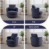 GDFStudio Bertha Swivel Boucle Upholstered 32" Wood and Steel Chair - 4 of 4
