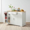 53" Kitchen Island with Tilt-Out Trash Cabinet, Storage Drawers, Adjustable Shelves & Spice Rack – Modern Farmhouse Prep Station for Dining Room - 4 of 4