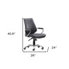 HomeRoots Black and Silver Adjustable Height Swivel Rolling Office Chair - 3 of 4