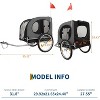 Dog Bike Trailer & Jogging Stroller – 2-in-1 Convertible Pet Bicycle Carrier for Medium & Large Dogs up to 88 lbs, 16" Air-Filled Tires, Black - 2 of 4