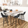 LeisureMod Elland Bar Stool in Leather Upholstery - Modern Counter Height Stool with Iron Legs and Footrest for Kitchen, Bar, and Pub, Set of 2 - 2 of 4