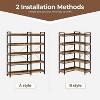 Bookshelf 5 Tier with 4 Hooks, Reversible Corner Bookshelf, 165cm Industrial Wooden Bookcase with Open Shelves and Metal Frame for Living Room - 4 of 4