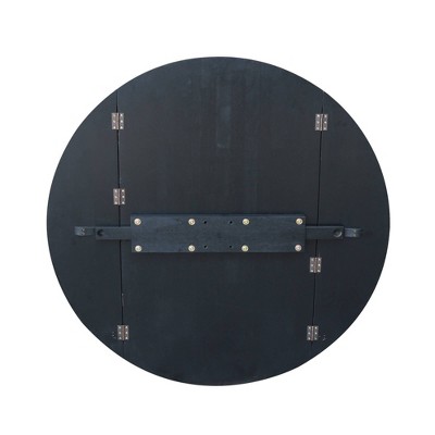 42" Round Black Wood Extendable Dining Table
