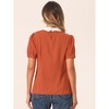 INSPIRE CHIC Women's Vintage Peter Pan Collar Contrast Puff Short Sleeve Blouse - 4 of 4