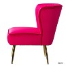 Quentin Velvet Accent Side Chair with Golden Metal Base | Karat Home - 4 of 4