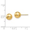 Black Bow Jewelry 7mm Polished Ball Friction Back Stud Earrings in 14k Yellow Gold - 4 of 4