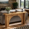 Hommoo 63" Solid Wood Arch-Base Console – Rustic Entryway Sofa Table - 3 of 4