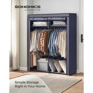 SONGMICS Closet Wardrobe, Portable Closet for Bedroom, Clothes Rail with Non-Woven Fabric Cover, Clothes Storage Organizer, 55.1 x 16.9 x 68.5 Inches - 1 of 4